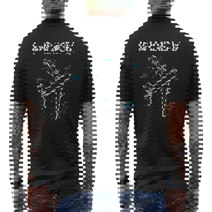 Cómouelan Los Aviones Ingeniero Aeroespacial Ingeniería Aeronáutica Camiseta Hombre Estampado Espalda