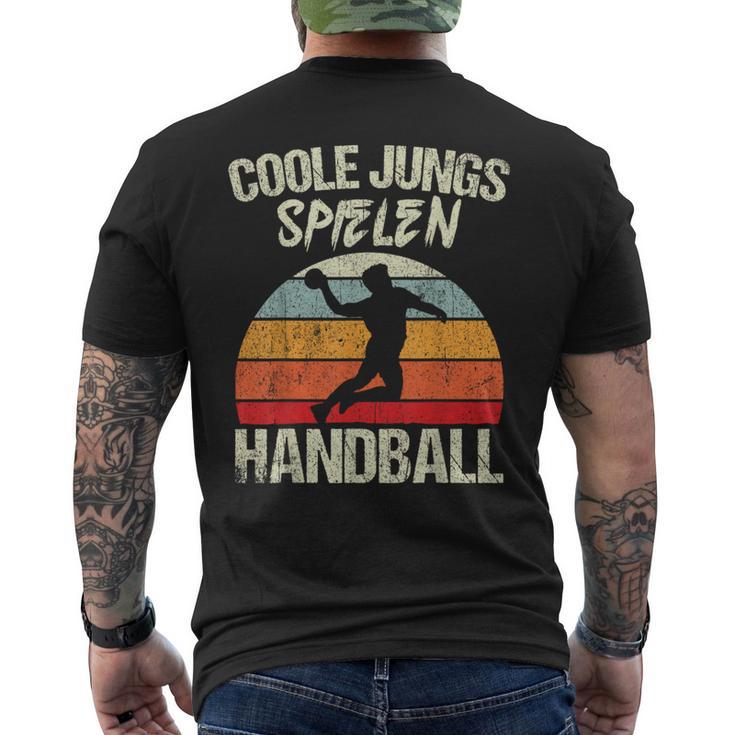 Cool Boys Playing Handball Handballer Boys Children's T-Shirt mit Rückendruck