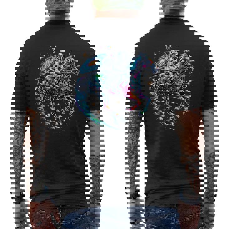 Cool Galaxy Jockey Astronaute Sur Les Courses Hippiques T-shirt imprimé au dos