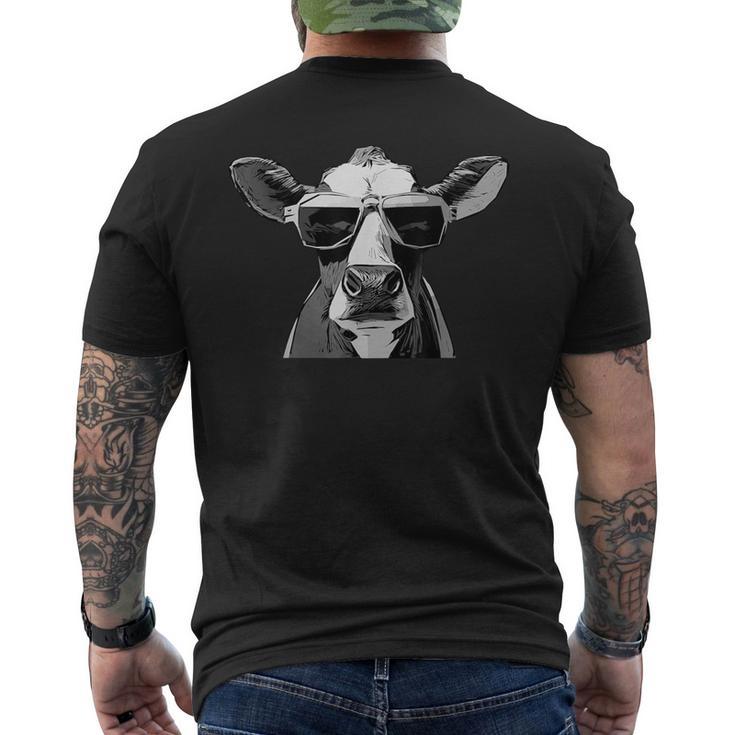 Cool Holstein Head With Sunglasses Farmer Cow Motif T-Shirt mit Rückendruck