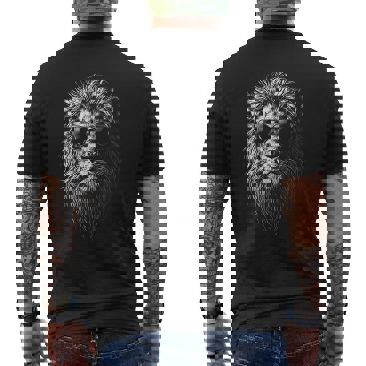 Cool Lion With Sunglasses Graphic For All Ages Men's T-shirt Back Print