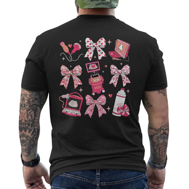 Coquette Bow Sonographer Valentine Ultrasound Tech Ob Tech Men's T-shirt Back Print