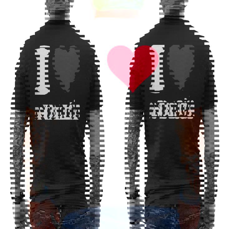 Corazón Rojo Me Encanta Andalucía Camiseta Hombre Estampado Espalda