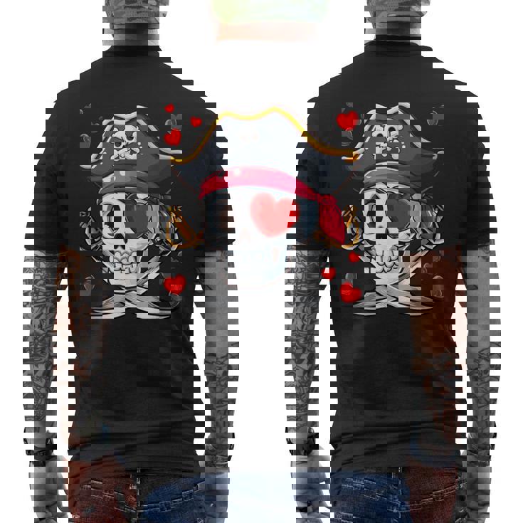 Corazones De Sanalentín Con Forma De Calavera De Pirata Lindos Corazones Familiares Y Niños Pequeños Camiseta Hombre Estampado Espalda