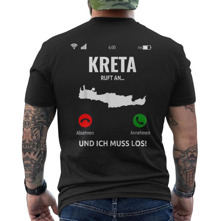 Crete Call An Greece Island Holiday Travel S T-Shirt mit Rückendruck