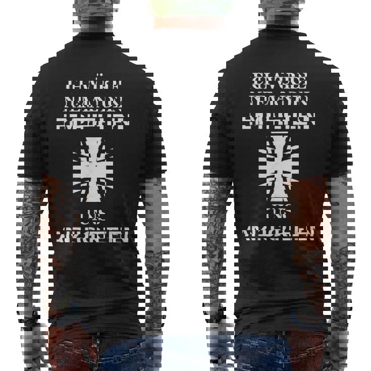 Croix De Fer De L'armée Allemande Phrase Générale De Stuttgart T-shirt imprimé au dos