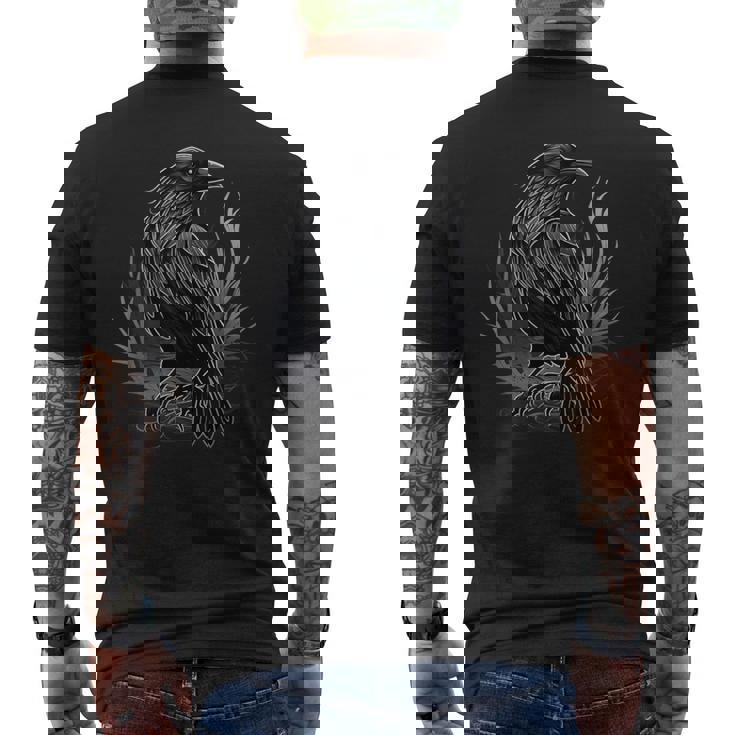 Cuervo Negro Gótico Con Estampado De Cuervo Camiseta Hombre Estampado Espalda