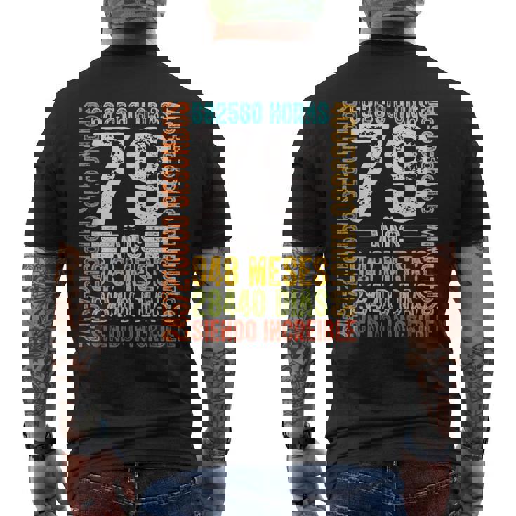 Cumpleaños Feliz 79 Años Feliz 79 Años Regalos Originales Camiseta Hombre Estampado Espalda