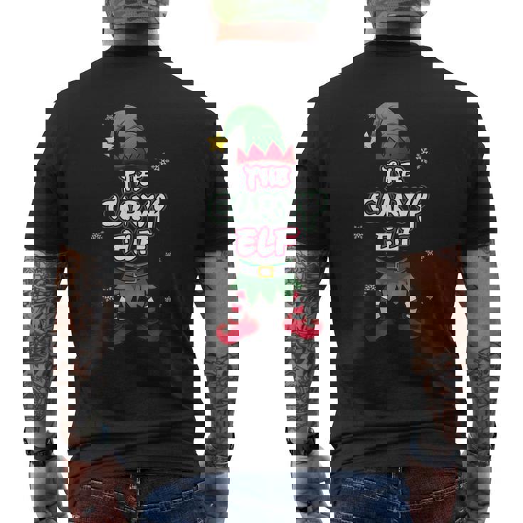 Curvy Elf Christmas Pajamas Pjs Matching Family Group Men's Back Print T-Shirt