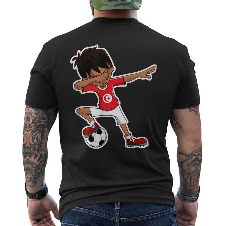 Dabbing Soccer Boy Tunisian Children's Tab T-Shirt mit Rückendruck