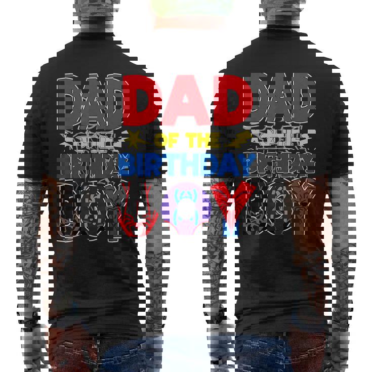 Dad Of The Birthday Boy Matching Spider Family Birthday Men's T-shirt Back Print