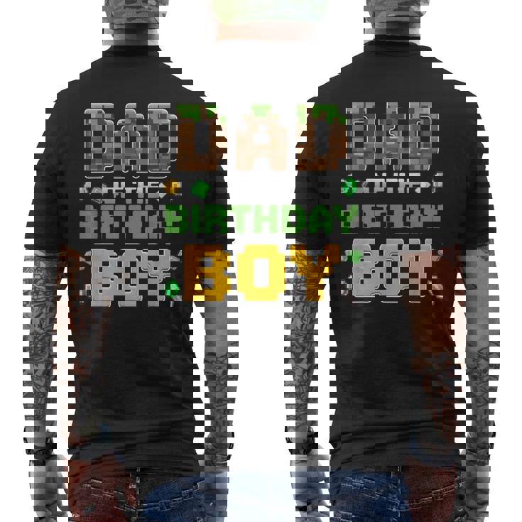 Dad Of The Birthday Boy Video Gamer Pixel Birthday Party Men's T-shirt Back Print