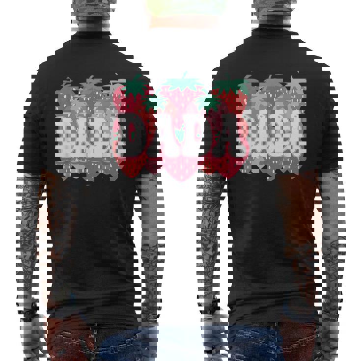 Dada Of The Berry First Birthday Strawberry Family Matching Men's T-shirt Back Print