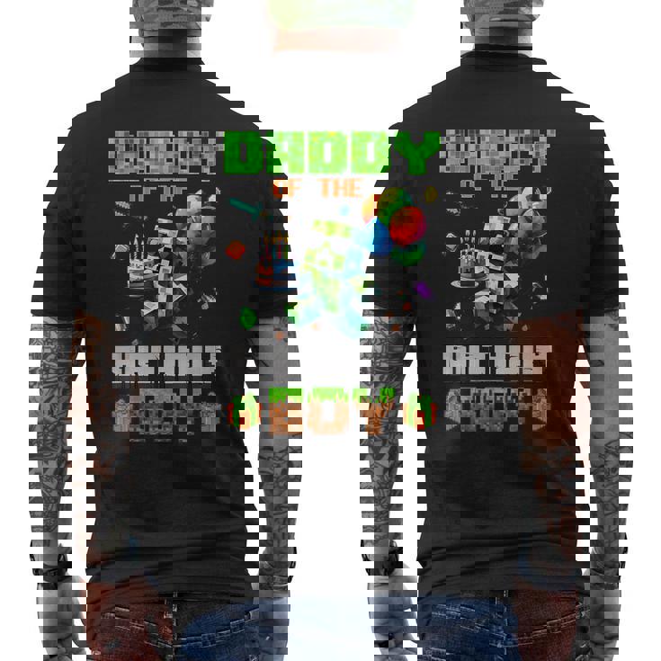 Daddy Of The Birthday Boy Party Video Gamer Pixel Number Men's T-shirt Back Print