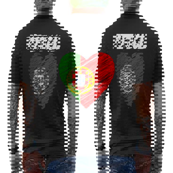 De La Bandera Del Corazón De Portugal I Love Portugal Camiseta Hombre Estampado Espalda