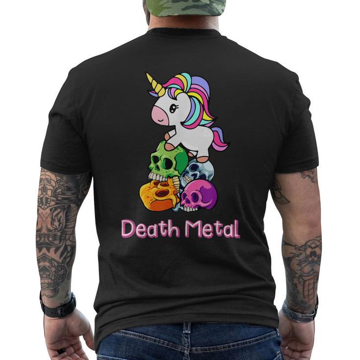 Death Metal Unicorn Cute Rock Metal Emo Alternative T-Shirt mit Rückendruck