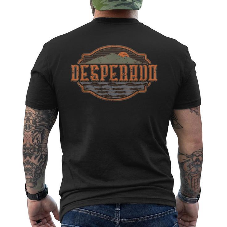 Desperado Cowboy Eagle Desperado Landscape Men's T-shirt Back Print