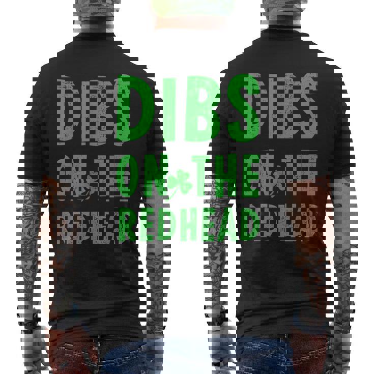 Dibs On The Redhead St Patrick's Day -Adults Sleeveless Modern Straight Fit Black Men's T-shirt Back Print