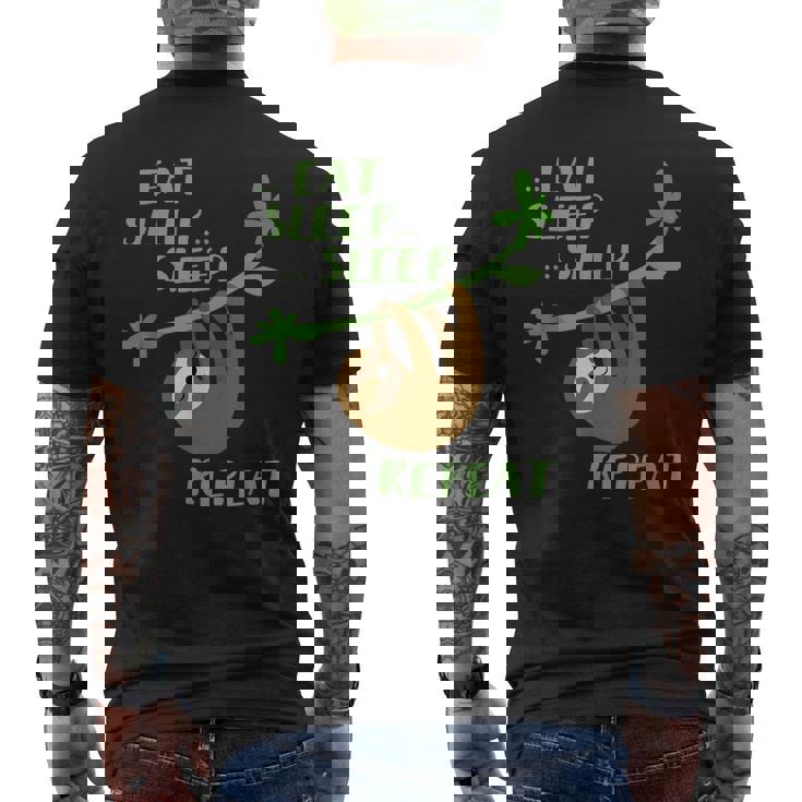 Divertida Con Texto Eat Sleep Repeat Camiseta Hombre Estampado Espalda