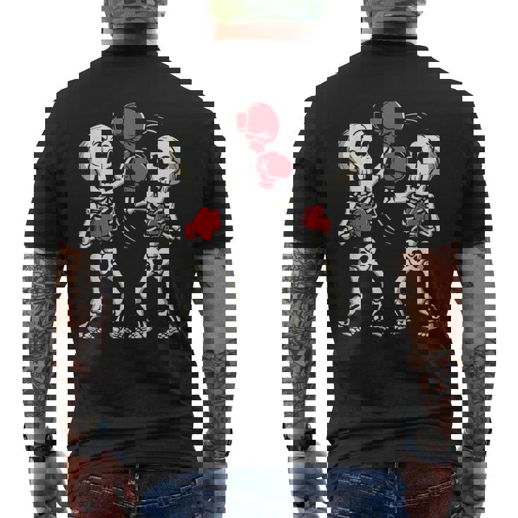 Divertido Boxeador Para Amantes Del Boxeo Kickboxing Esqueleto Camiseta Hombre Estampado Espalda