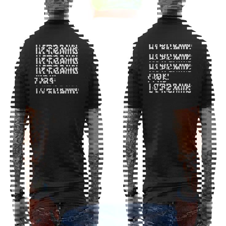 Divertido Odio Programar El Regalo De Codificación Para El Programador Camiseta Hombre Estampado Espalda