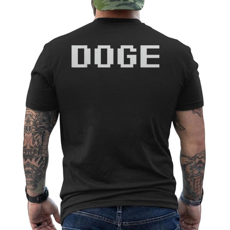 Doge DOGE Pixel Bitmap Font Men's T-shirt Back Print - Seseable