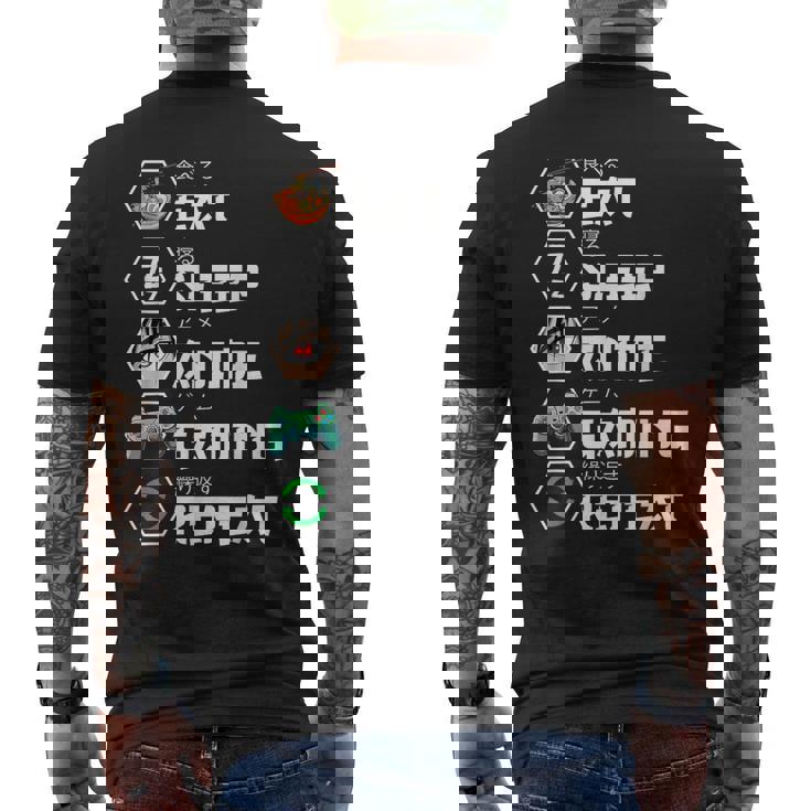 Eat Sleep Anime Gaming Repeat Camiseta Hombre Estampado Espalda