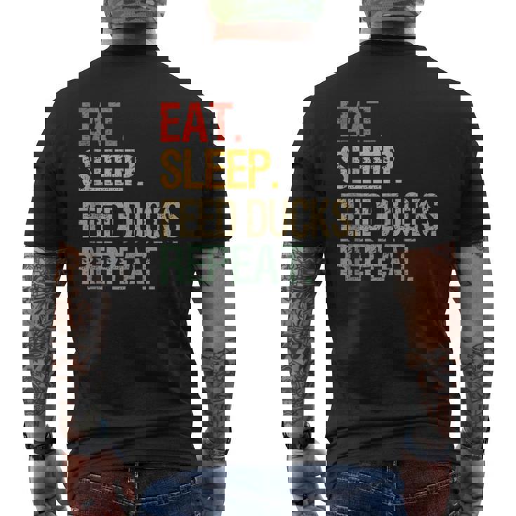 Eat Sleep Feed Ducks Repeat Duck Breeders Vintage Tank Top Men's Back Print T-Shirt