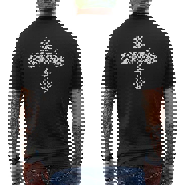 El Capitanintage Blanc Gauche Ancre Bateau &Oile T-shirt imprimé au dos