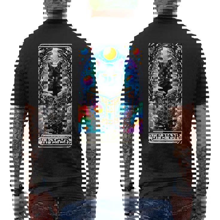 El Lector Tarot Card Cat Libros Amantes Camiseta Hombre Estampado Espalda