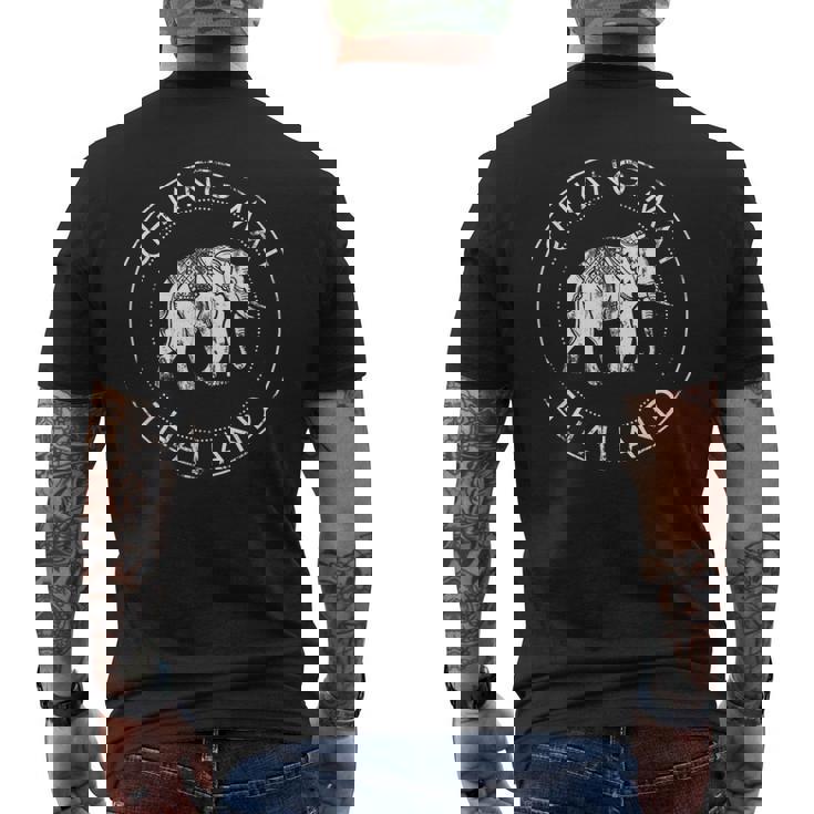 Elephant Animal Chiang Mai Thai Flag Bangkok Thailand Men's Back Print T-Shirt