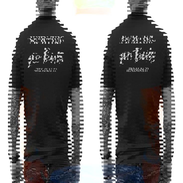 In Every Thing Give Thanks Christian Religious Thanksgiving Men's Back Print T-Shirt