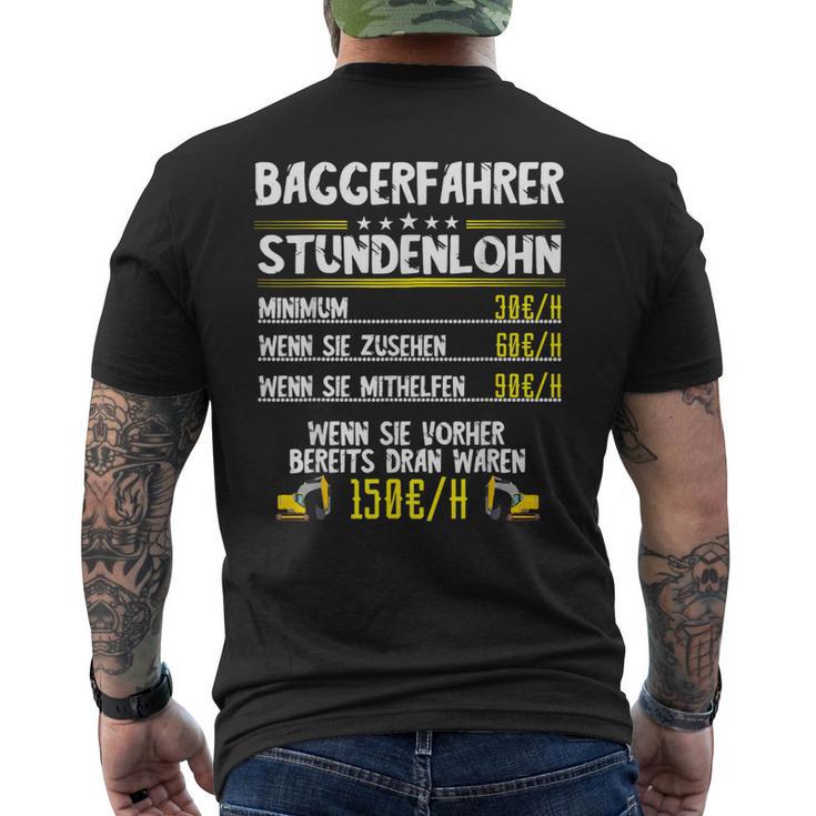 Excavator Driver Hourly Wage Digger Guide Machine Guide Work T-Shirt mit Rückendruck