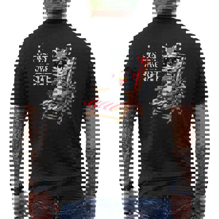 I Exist Out Of Spite Raccoon Sunglasses Men's T-shirt Back Print
