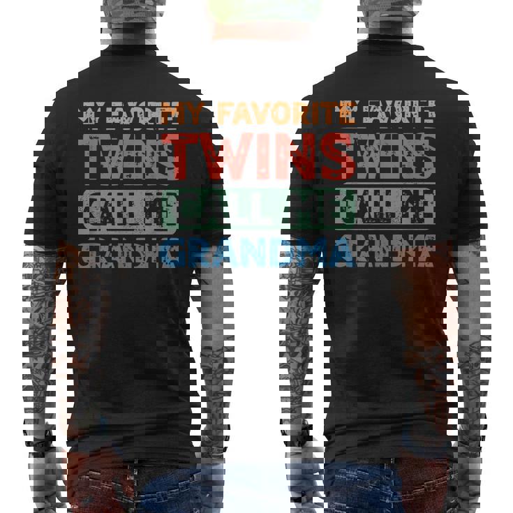 My Favorite Twins Call Me Grandma Twin Grandmother Men's Back Print T-Shirt