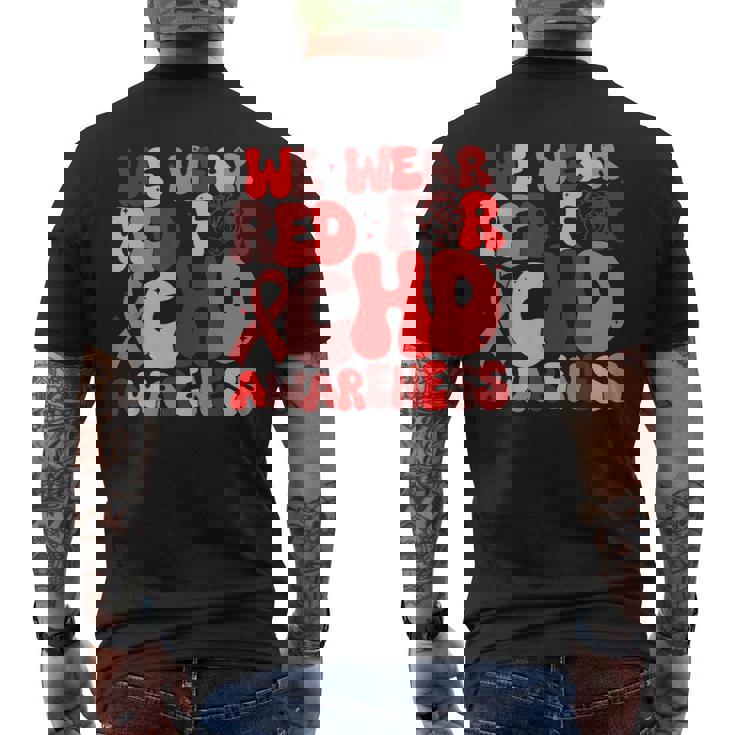 In February We Wear Red Chd Awareness Heart Disease Month Men's T-shirt Back Print