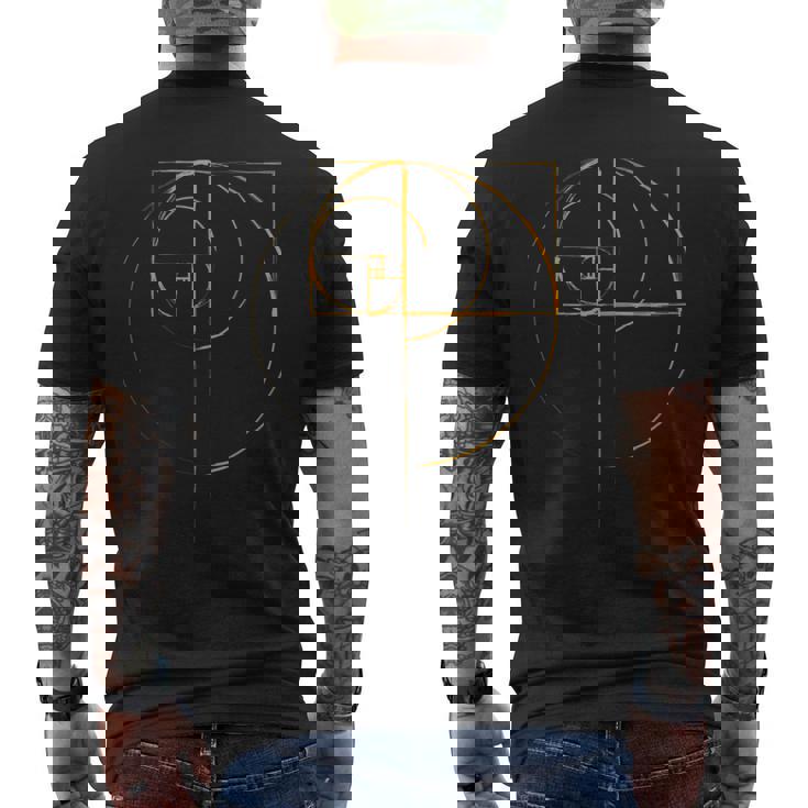 Fibonacci Círculo Dorado Ratio Camiseta Hombre Estampado Espalda