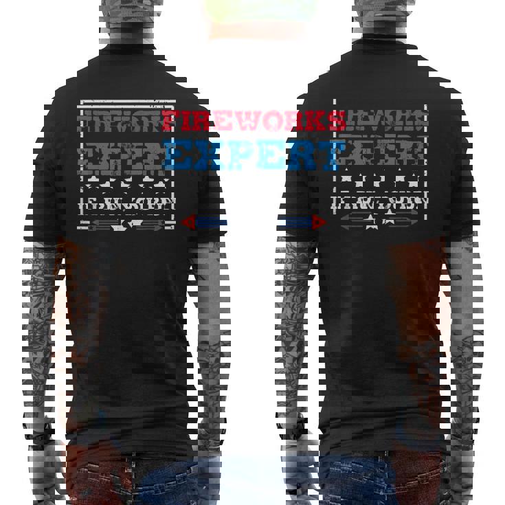 Fireworks Expert If If I Run You Run 4th Of July Men's Back Print T-Shirt