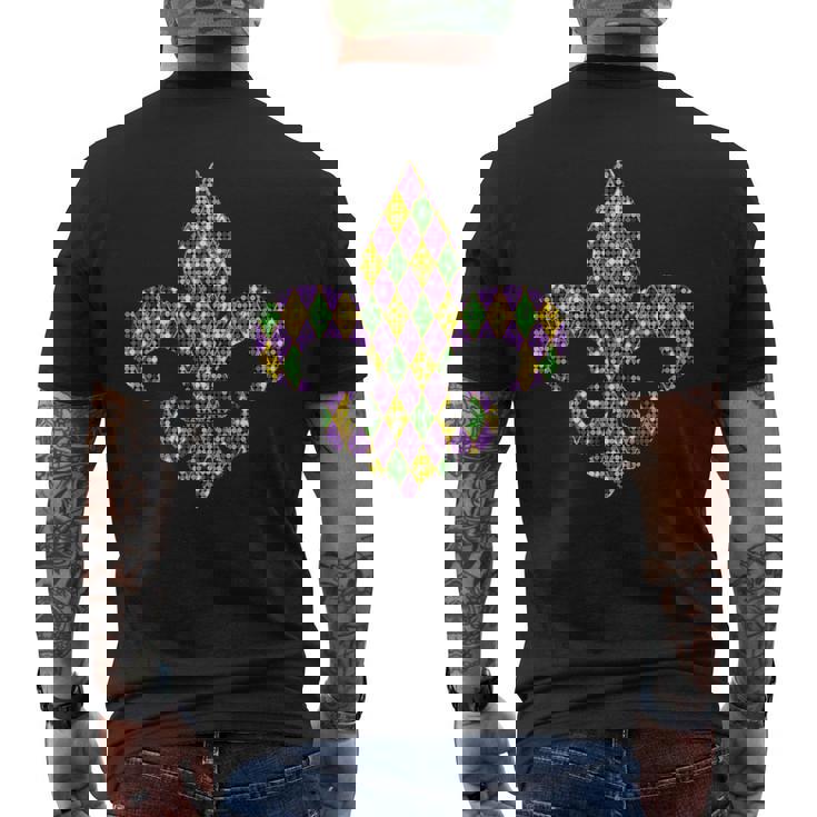 Fleur De Lis Mardi Gras Symbol Louisiana Carnival New Orlean Men's T-shirt Back Print