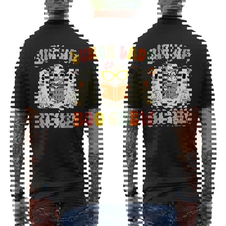 Fun Lunch Lady Boo Crew Cafeteria Halloween Matching Costume Men's Back Print T-Shirt