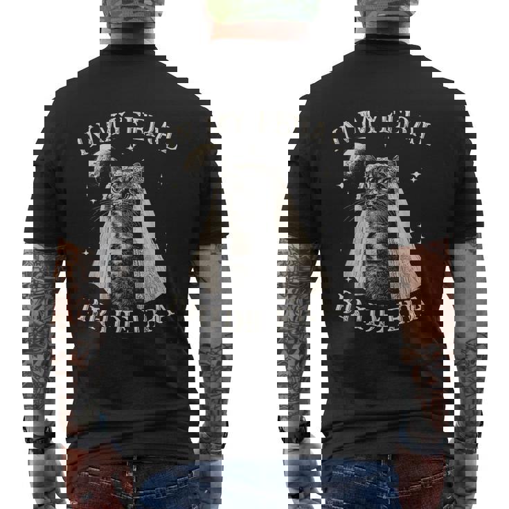 Cat In My Feral Bride Era Engagement Bridal Retro Men's T-shirt Back Print