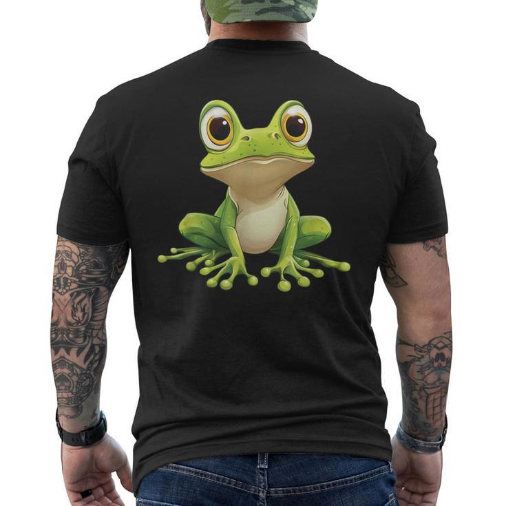 Frog With Big Eyes Frog Motif T-Shirt mit Rückendruck