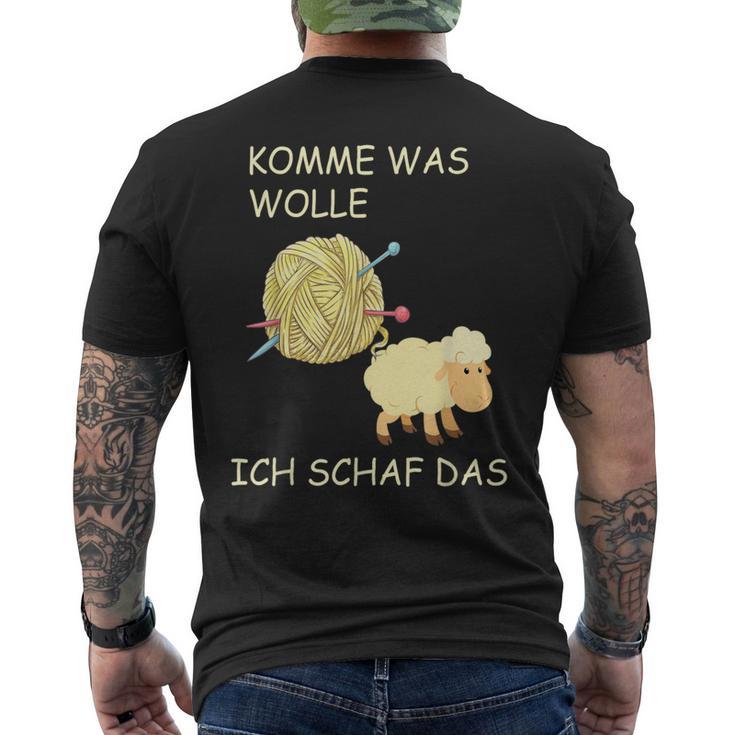 Knitting Saying Comme Was Wolle Ich Sheep Das T-Shirt mit Rückendruck