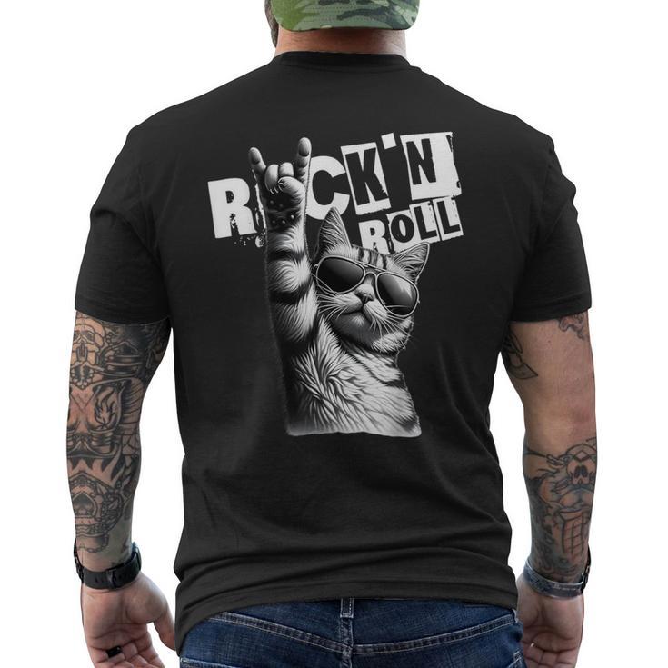 Music Festival Rock Cat Rock N Roll T-Shirt mit Rückendruck