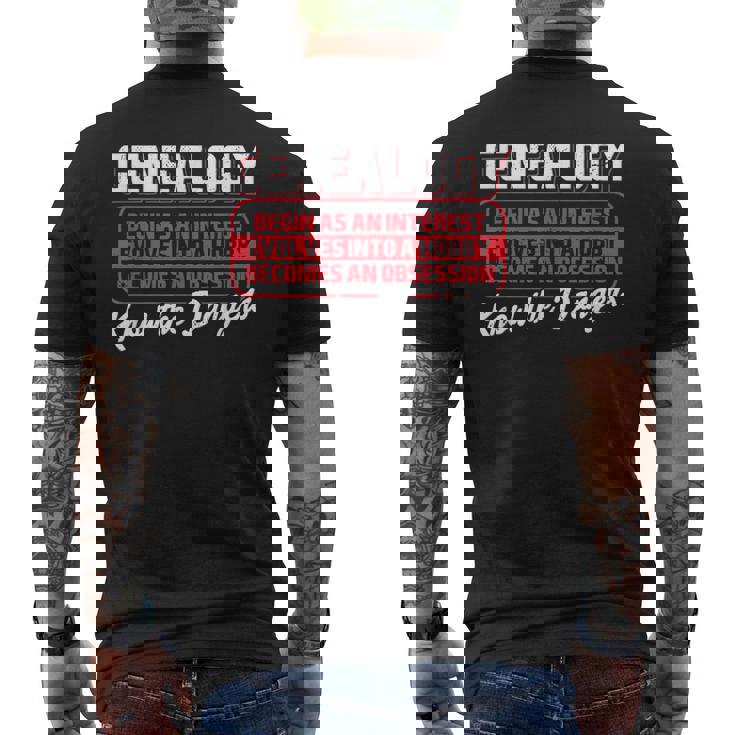 Genealogía Hobby Historia Familiar Ancestry Research Árbol Genealógico Camiseta Hombre Estampado Espalda