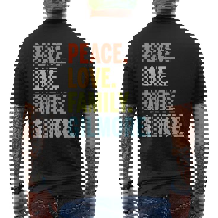 Gilmore Last Name Peace Love Family Matching Men's Back Print T-Shirt