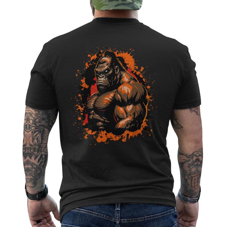 Gorilla Muscle Workout Animal Beast Bodybuilding Gym T-Shirt mit Rückendruck