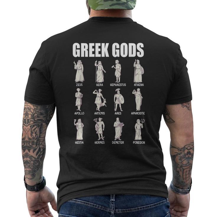 Greek Gods And Goddesses Old Greek Mythology T-Shirt mit Rückendruck