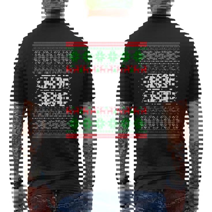 Groom Squad Xmas Bachelor Party Ugly Christmas Sweater Men's Back Print T-Shirt