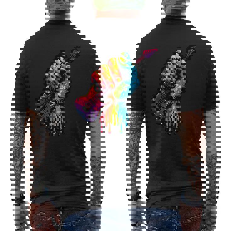 Guitare Électrique Colorés Les Musiciens Rock Guitariste T-shirt imprimé au dos